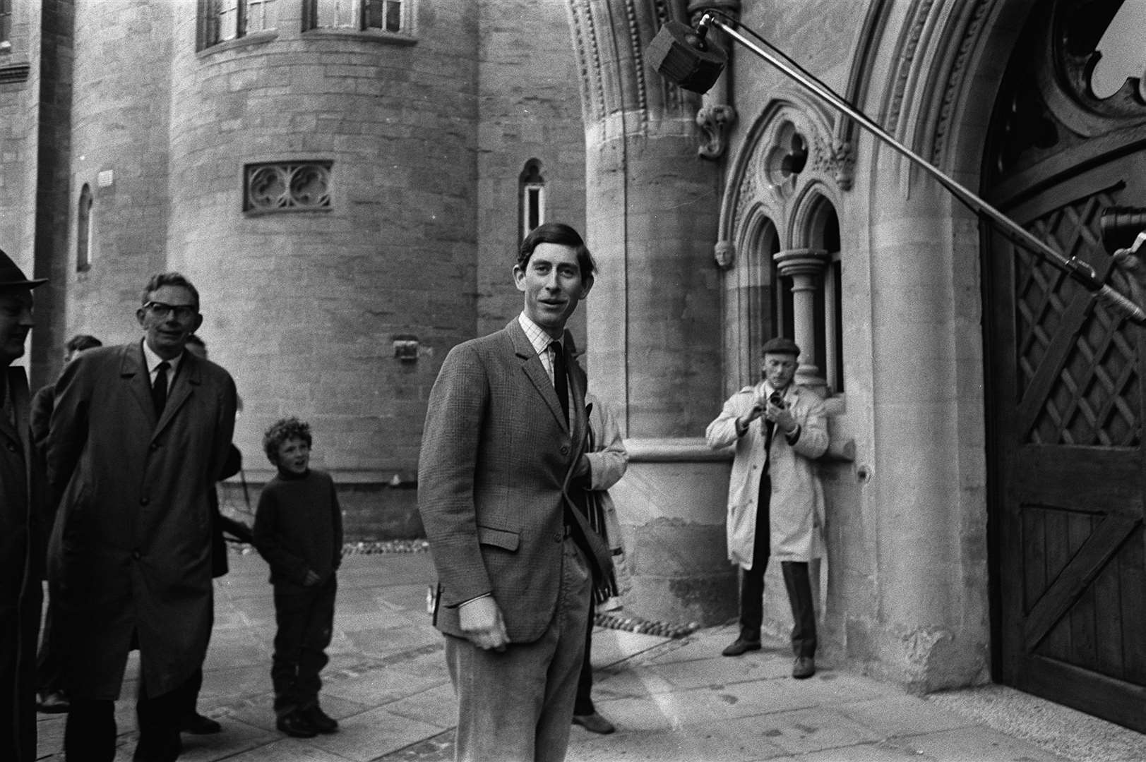 Charles arriving for his nine-week language course in Aberystwyth in 1969 (PA)