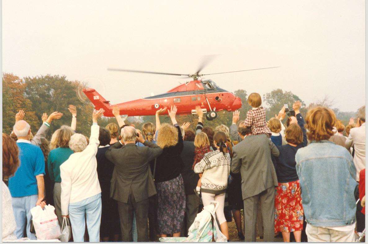 Farewell to a princess as Diana leaves Tenterden by helicopter