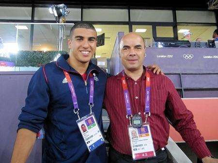 Mark Butler with sprinter Adam Gemili.