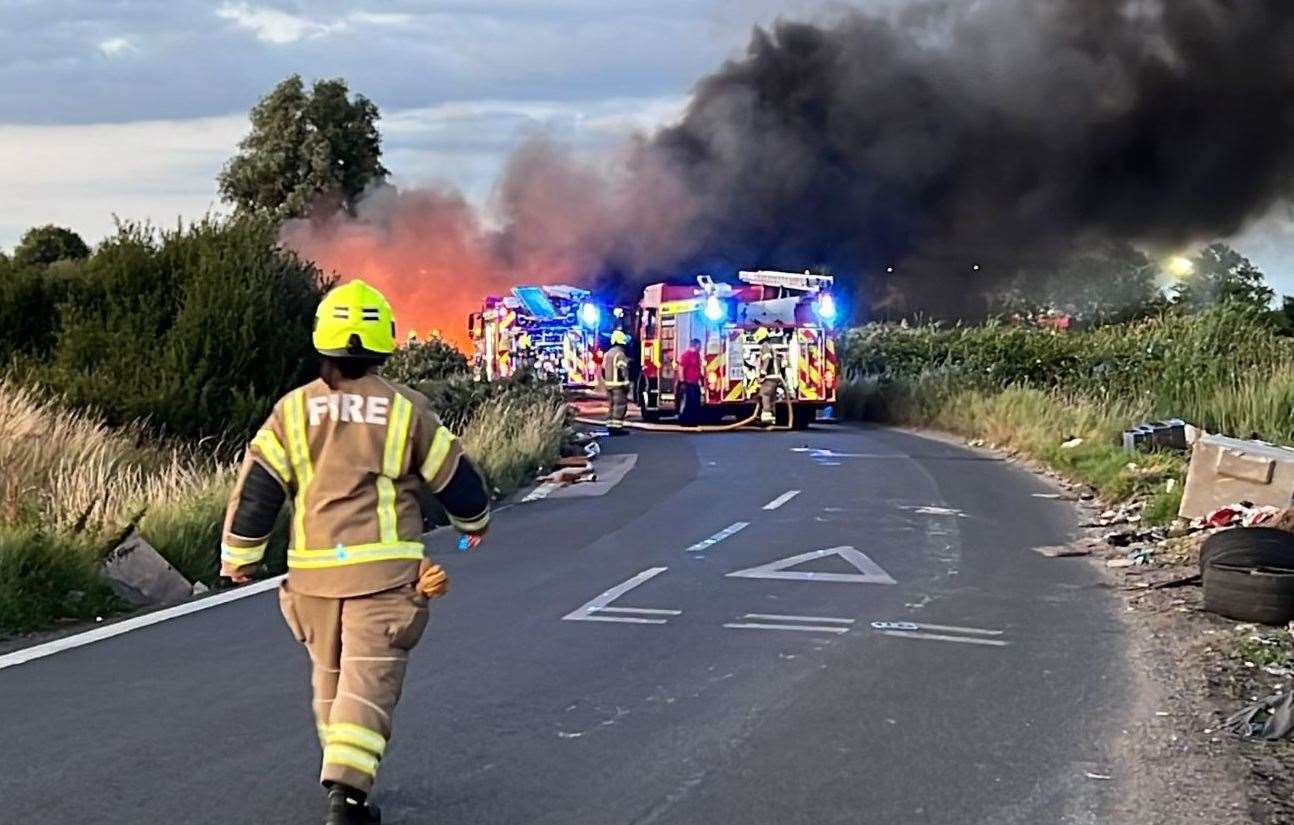 Firefighters tackled the blaze in Ray Lamb Way, near Dartford, which lasted several hours.