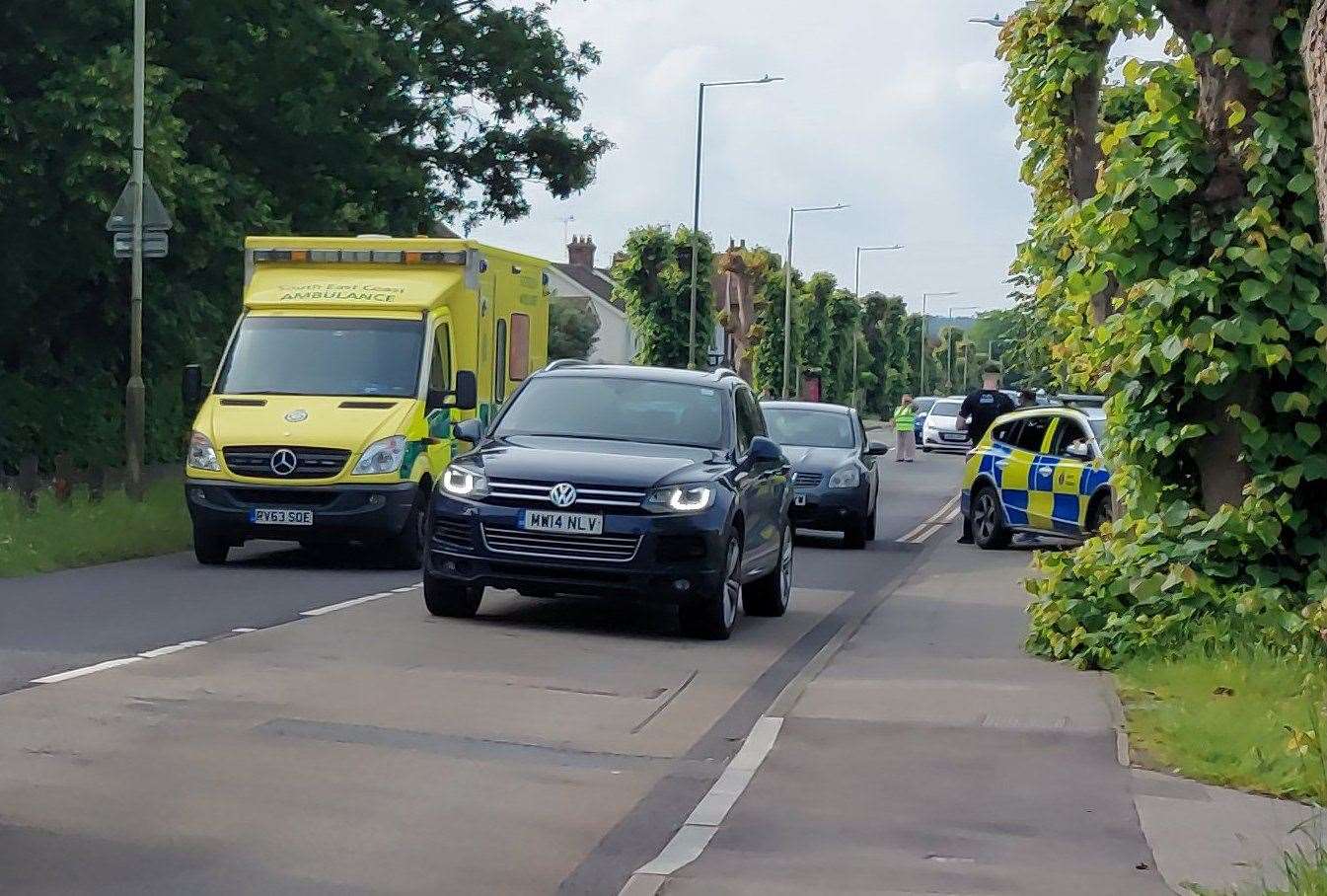 Traffic was delayed on Faversham Road in Kennington