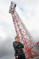 Lewis Dyson prepares for his abseil