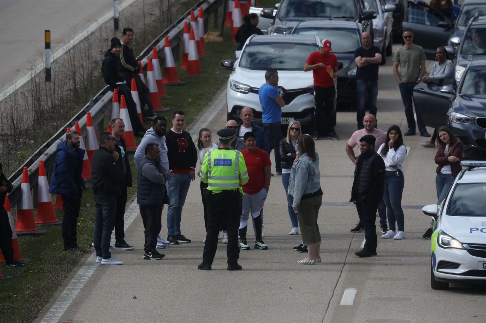 Motorists were stuck on the motorway for hours. Picture: UKNIP