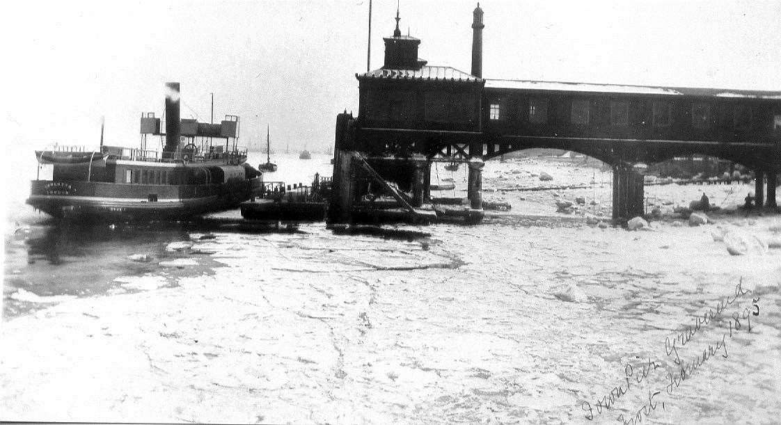 A ferry leaving the town pier during the great frost of 1895. Picture: Mick Wenban