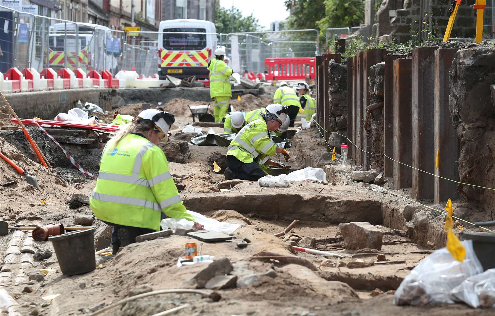 Construction was suspended on the discovery of the remains, having started in 2019 (Andrew Milligan/PA)