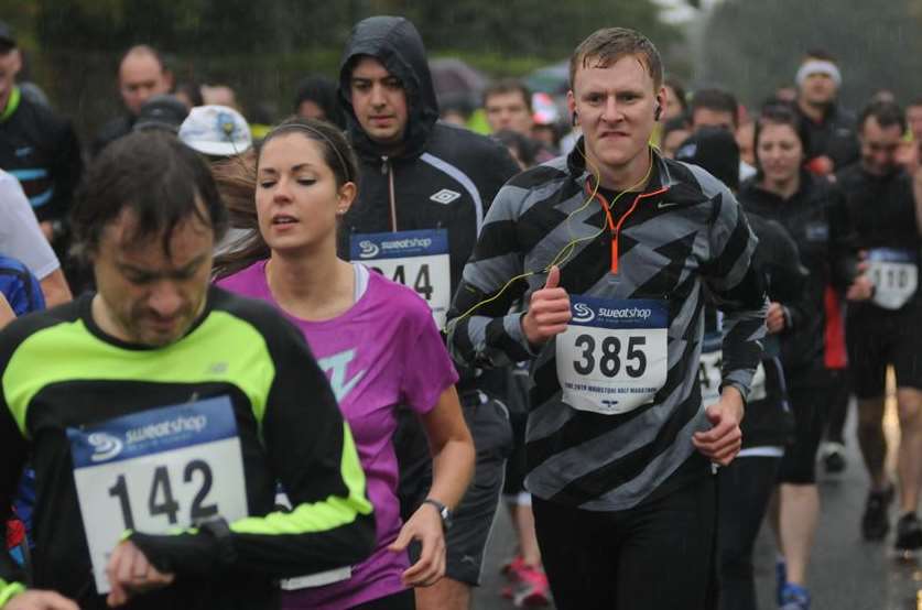 Athletes under way at the Maidstone Half-Marathon. Picture: Paul Dennis