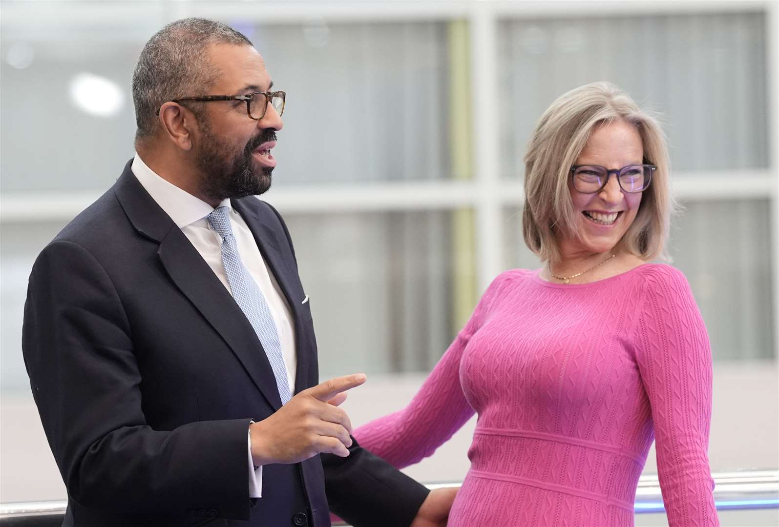 James Cleverly with wife Susie after appearing on the Sunday Morning With Trevor Phillips show (Stefan Rousseau/PA)