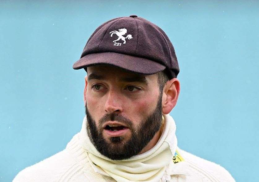 Jack Leaning - the stand-in skipper top-scored with 84, as relegated Kent reached 353-8 and secured a draw at Durham on Sunday. Picture: Keith Gillard