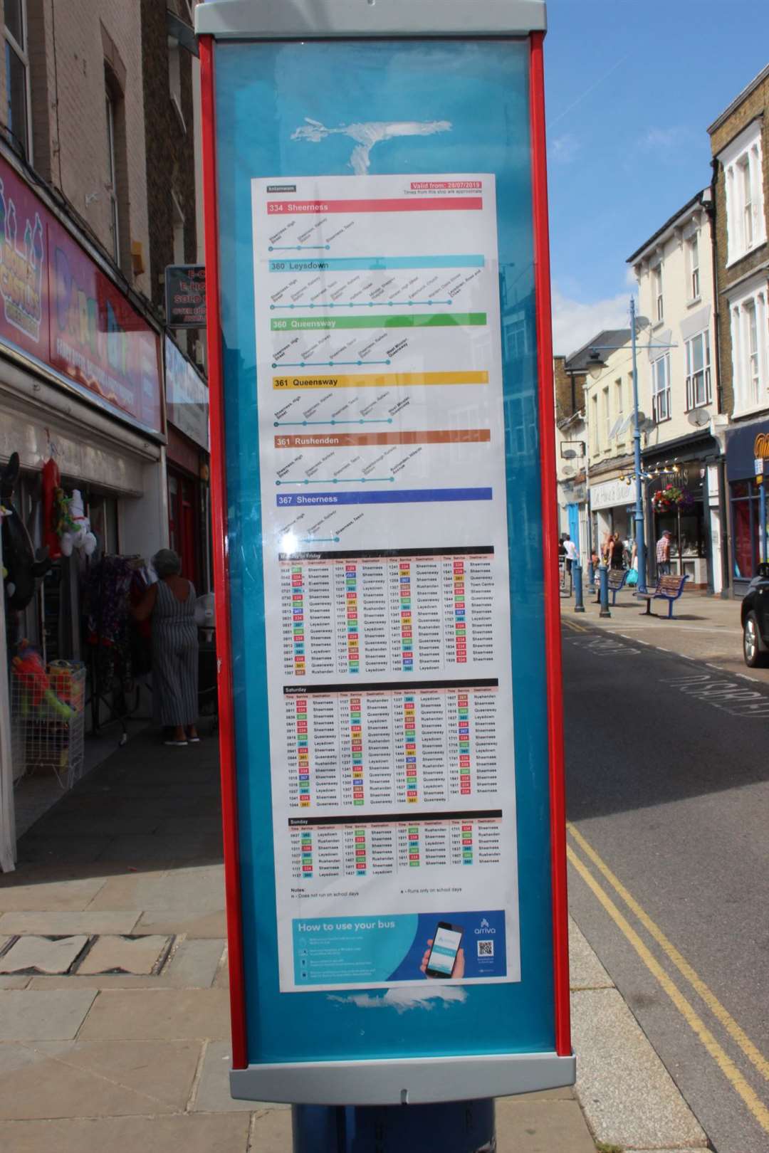 Before: how the bus stop timetable used to look