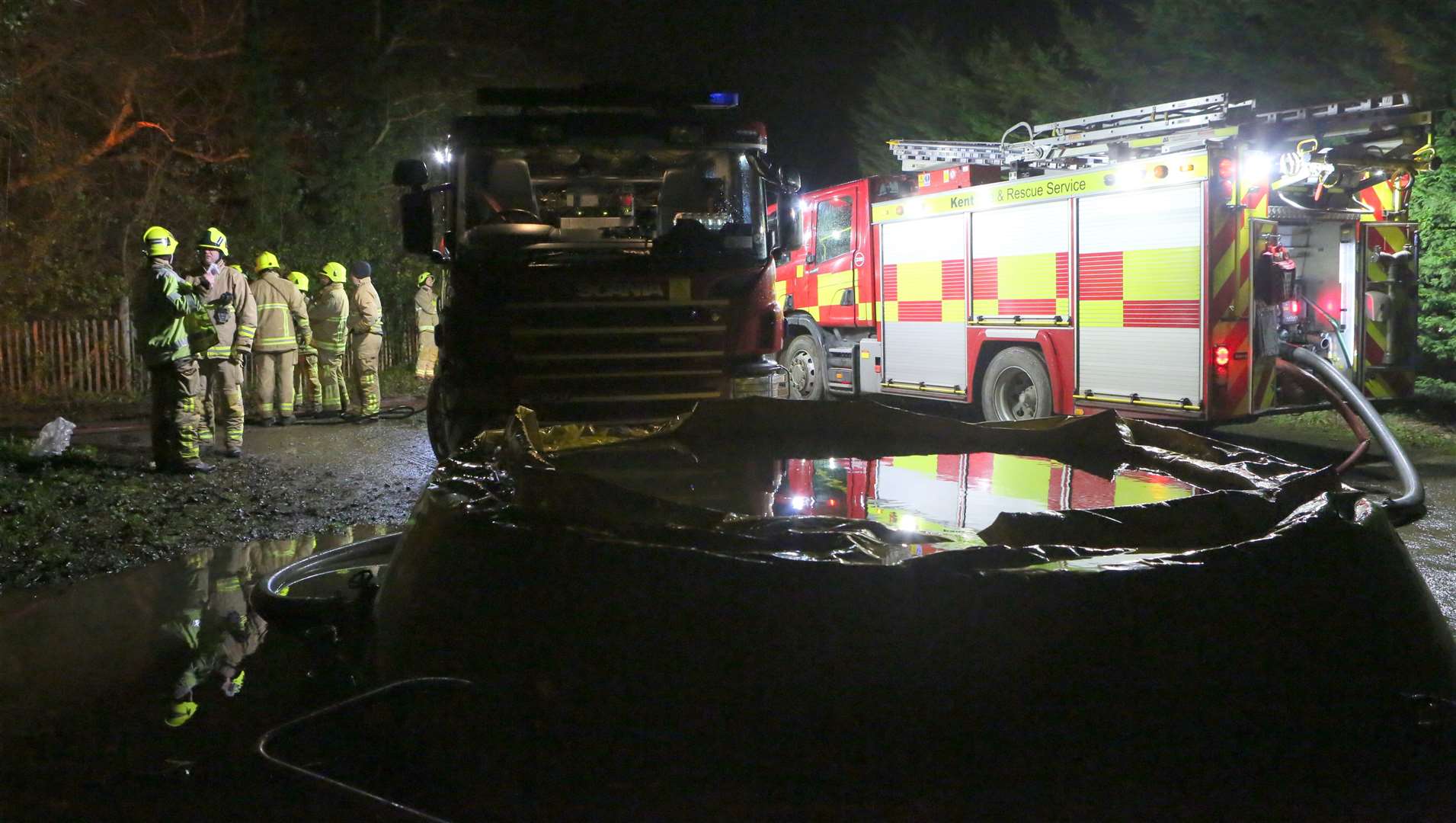 Three fire engines were sent to the scene. Stock photo