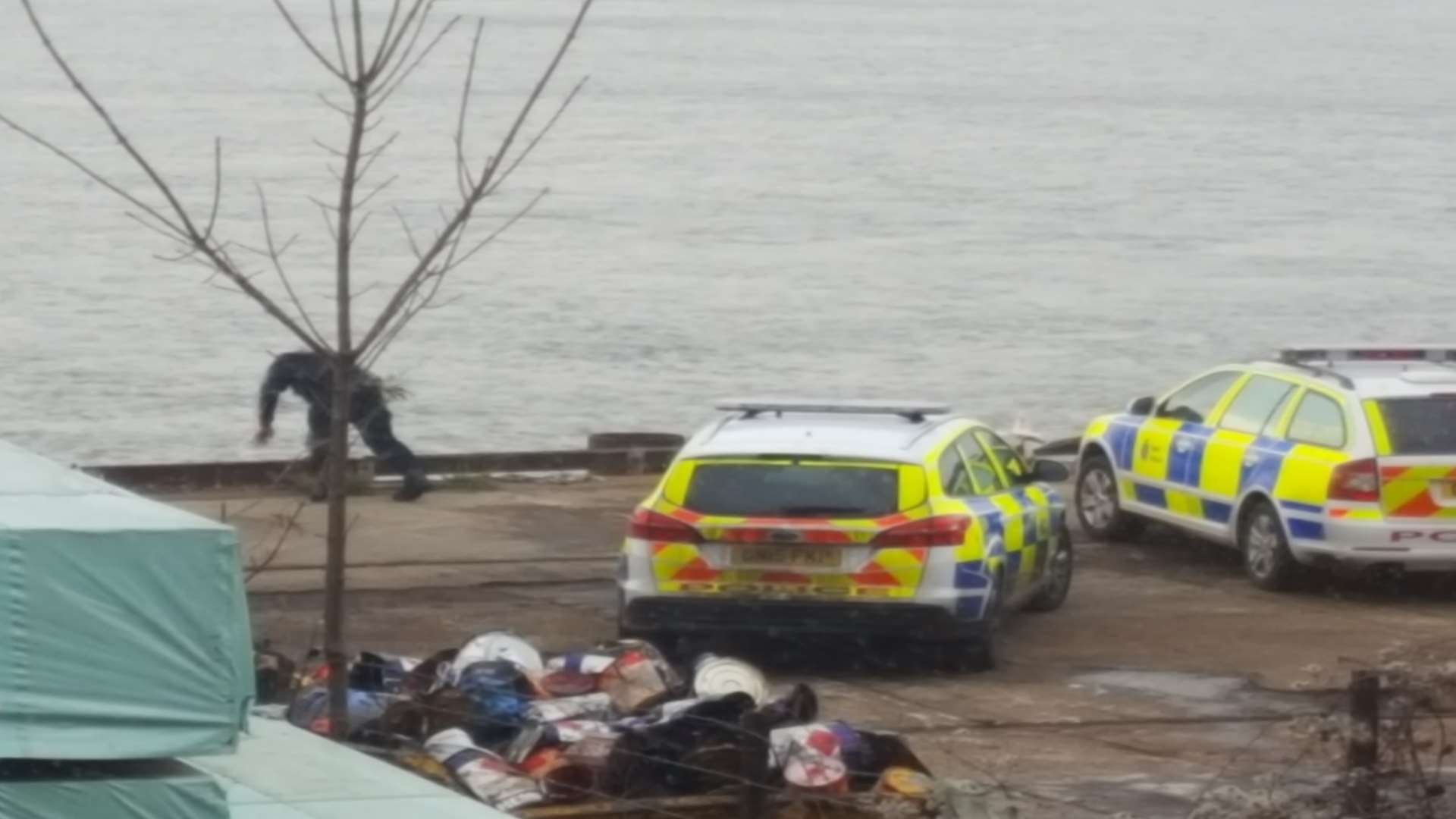 Officers were searching near the River Medway. Picture: Peter Fowler