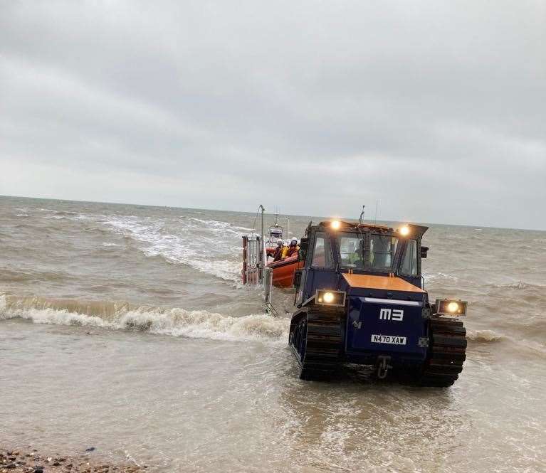 Lifeboat crews in Walmer were called out in difficult sea conditions. Photo: Walmer RLNI