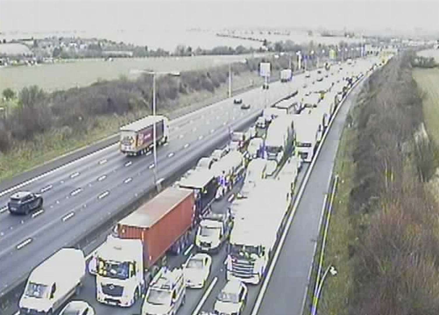 Traffic building on the M25 following a serious crash. Picture: National Highways