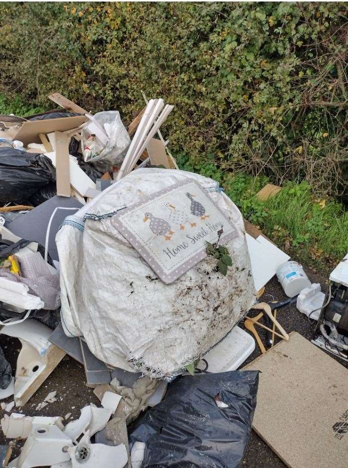 The pile includes household objects and rubble from a DIY project. Photo: Thanet District Council