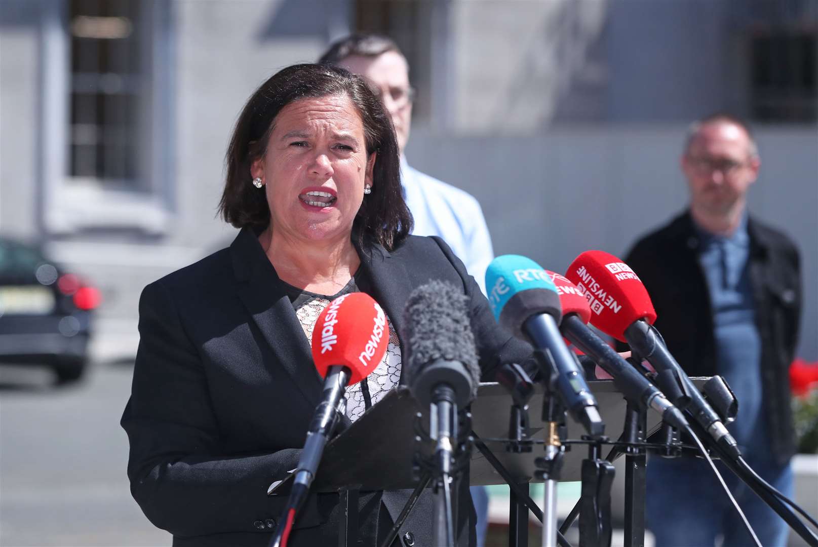 Mary Lou McDonald said she was ‘very sorry’ for the hurt caused to bereaved families (Niall Carson/PA)