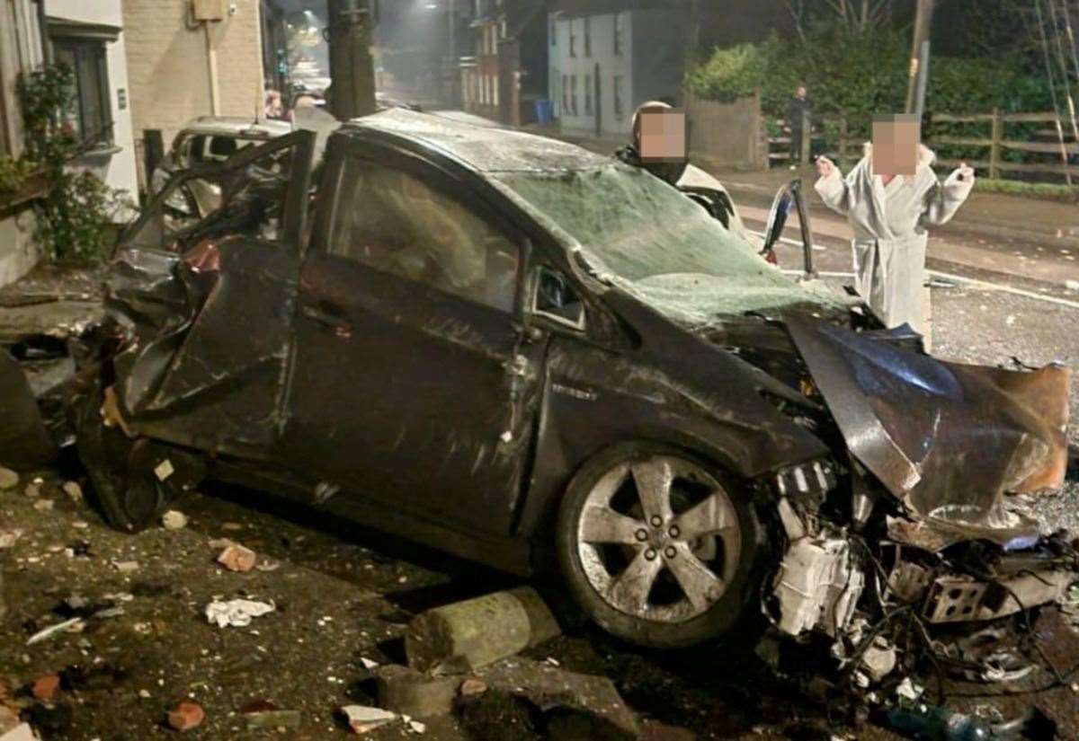 Faversham Crash Miracle Car and House Destroyed on A2 Canterbury Road