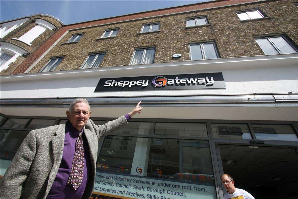 Cllr Steve Worrall outside the Sheppey Gateway