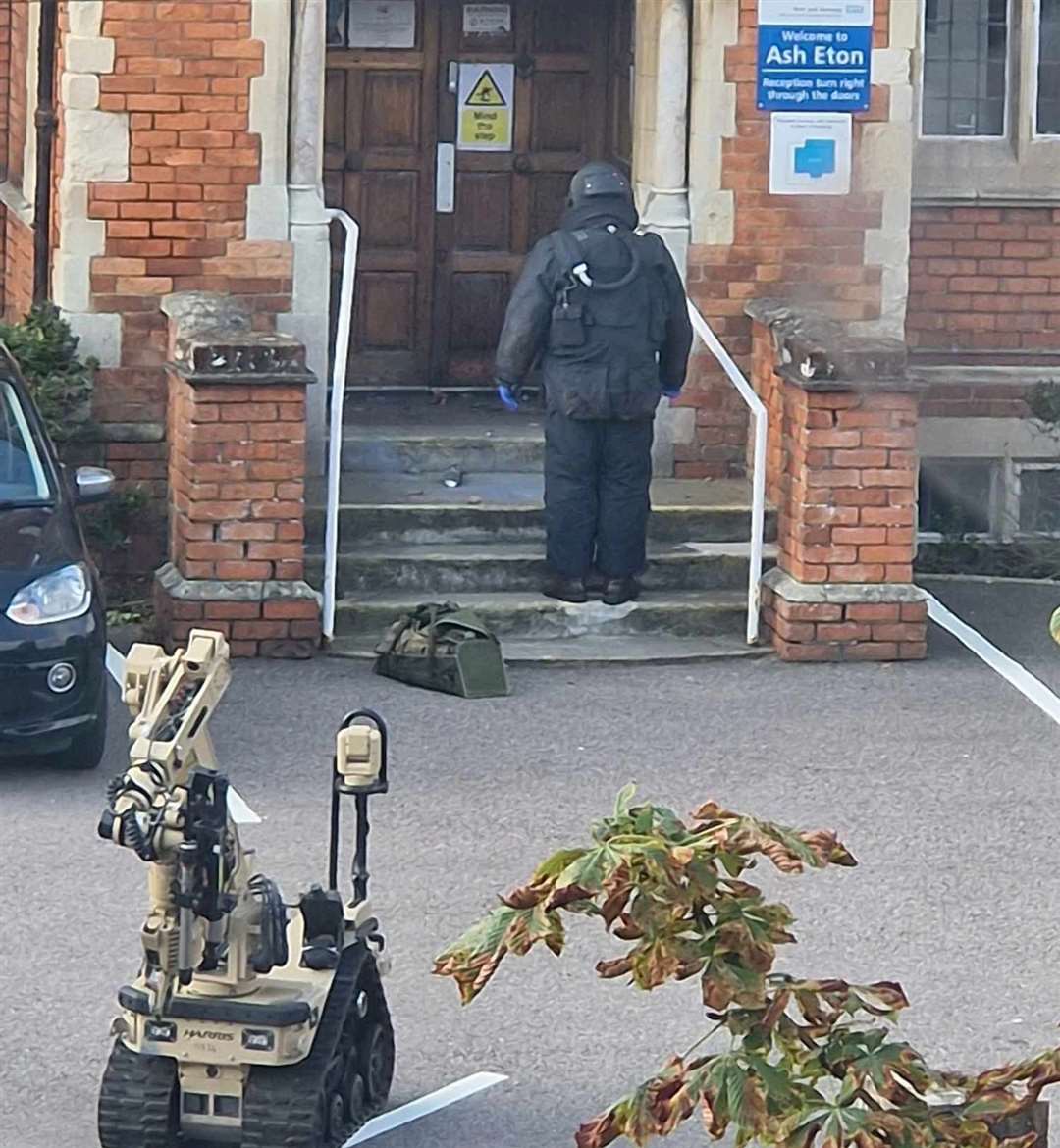 Man arrested after bomb squad called to Folkestone NHS building Ash Eton in Radnor Park Avenue