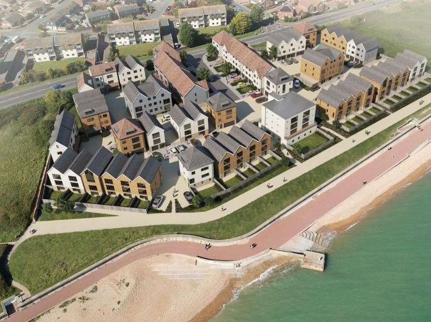 Eighty-five homes were planned as part of The Sands development, as this artist’s impression shows