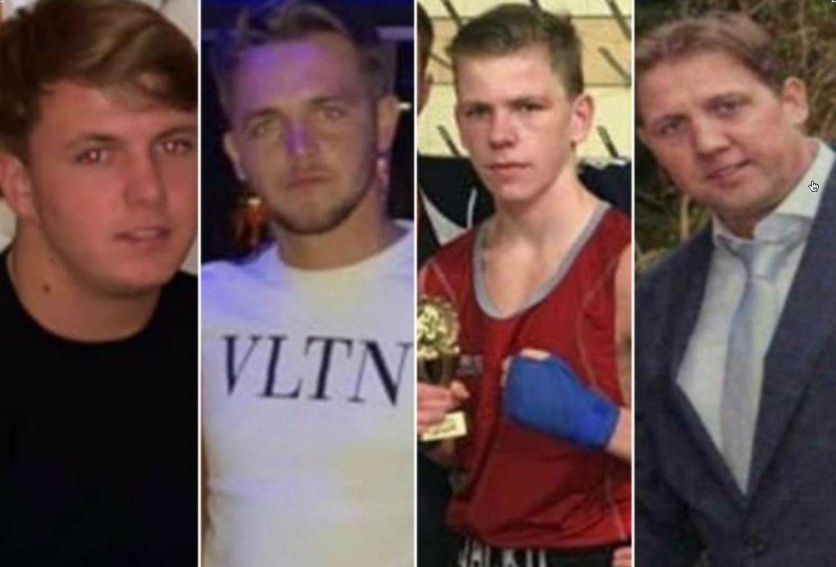 The victims of the crash, from L-R: Johnboy Cash, 'Smiler' Cash, Jacko Cosgrove and Jonny Cash