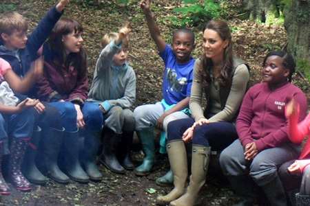 Youngsters from the academy in London were keen to answer the Duchess' questions