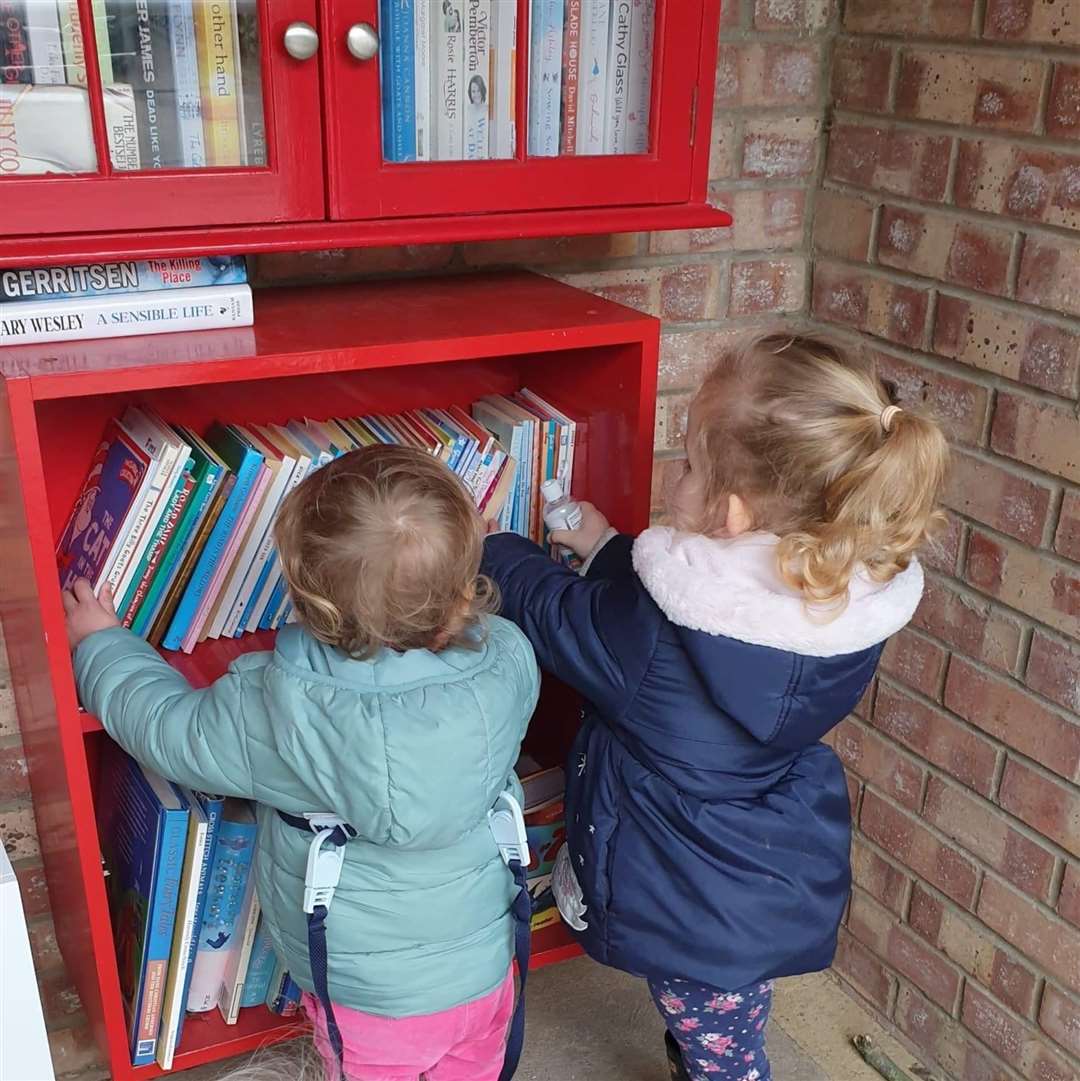 Young and old use the library. Picture provided by Lydden Village Community Group