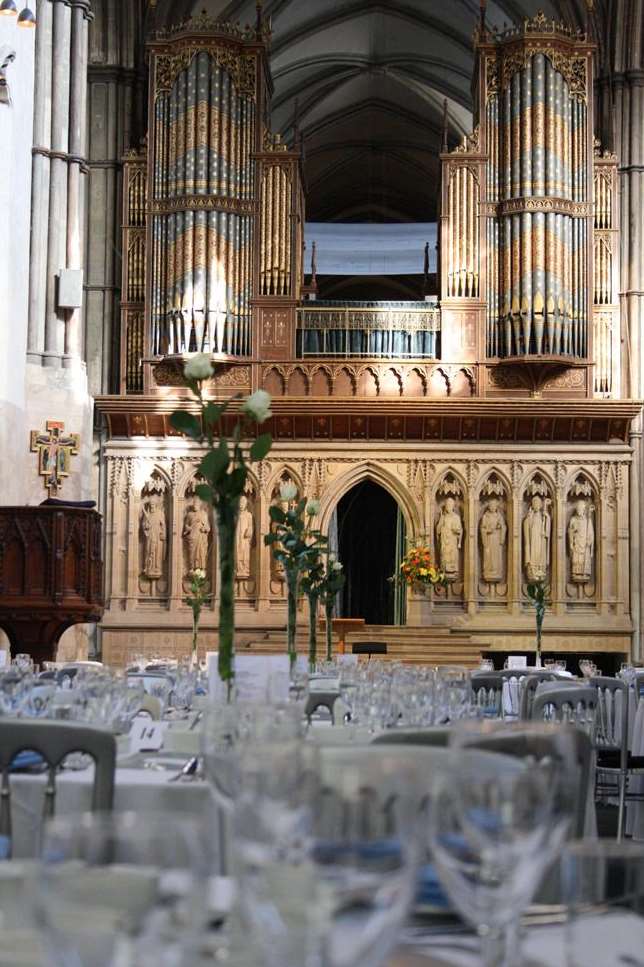 The nave at Rochester Cathedral hosted its first dinner