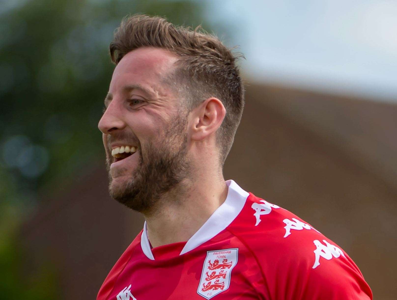 Faversham Town captain Connor Essam – was among the goals in Saturday’s 8-0 home win against Stansfeld. Picture: Ian Scammell