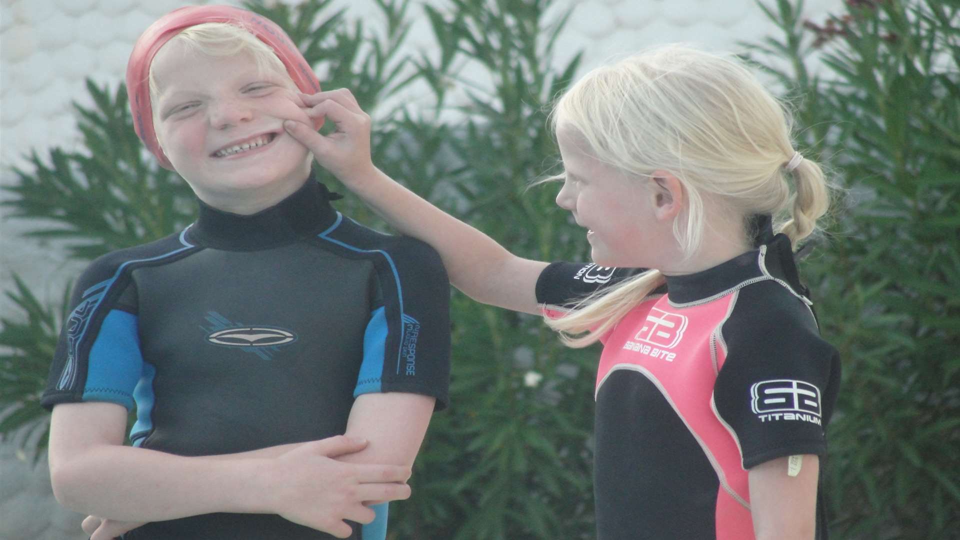 Sophia with her twin brother Alexander who is also a keen swimmer