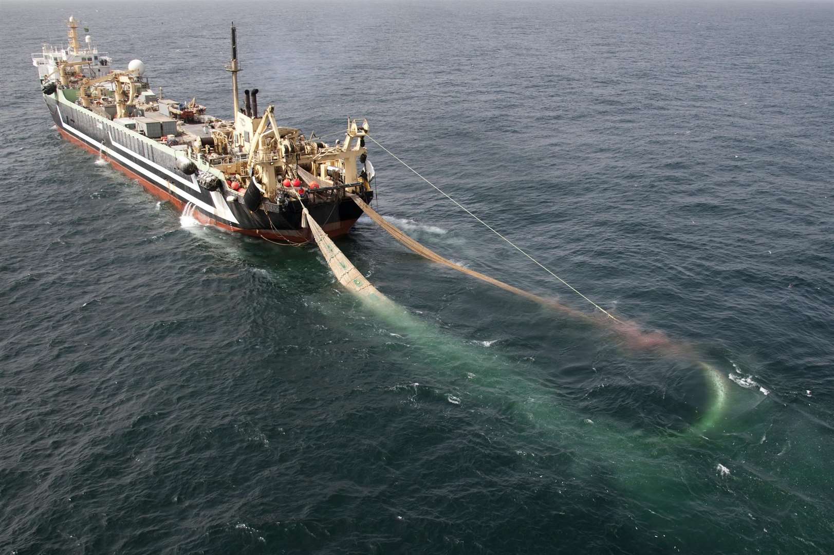 The world’s second-largest factory fishing trawler, the Lithuanian FV Margiris (Greenpeace/PA)