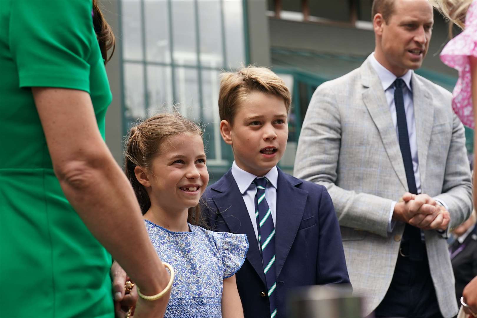 Princess Charlotte and Prince George on the Players’ Lawn (Victoria Jones/PA)