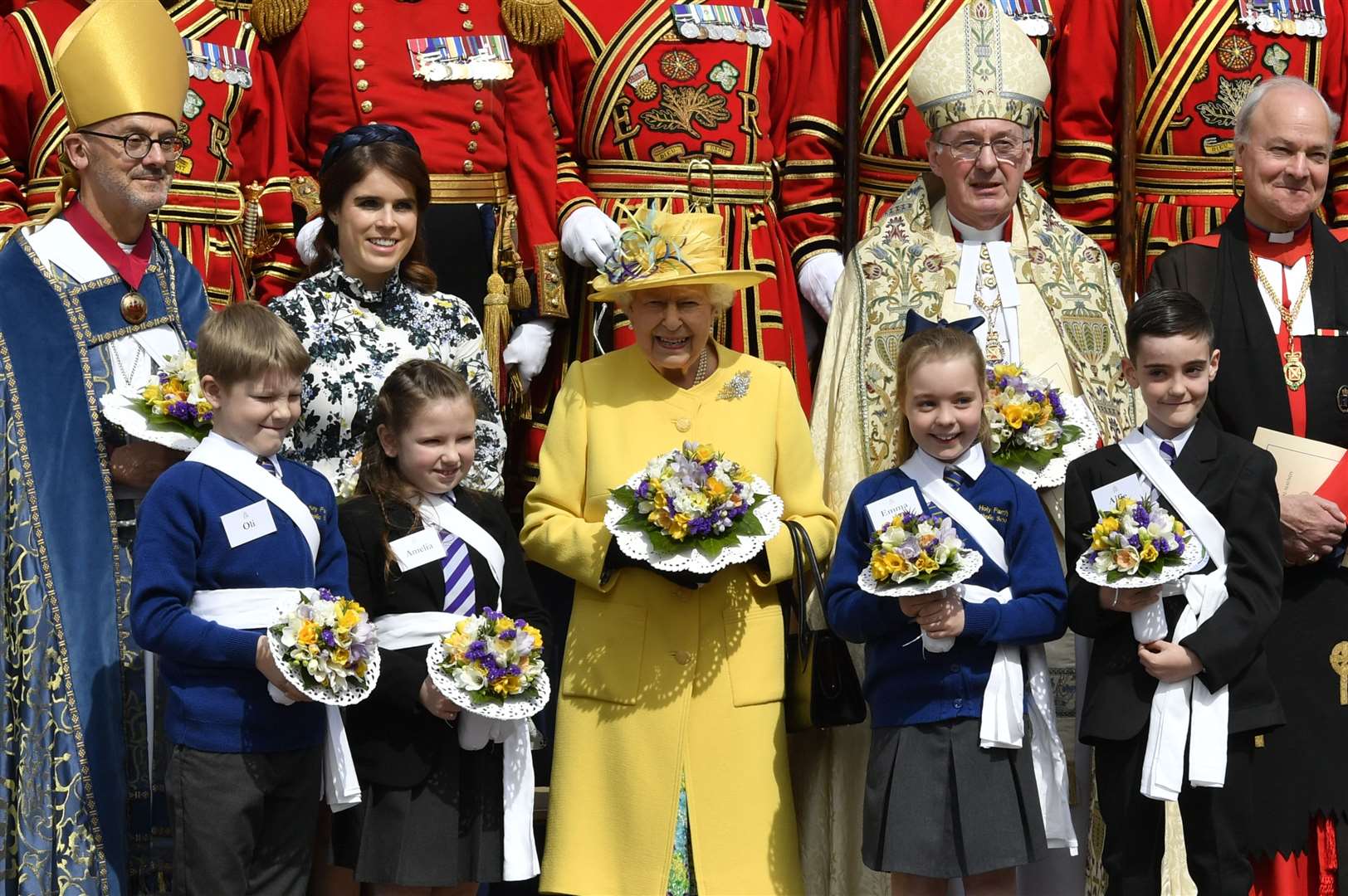 The Queen and Princess Eugenie at the Maundy service in 2019 (Arthur Edwards/The Sun/PA)