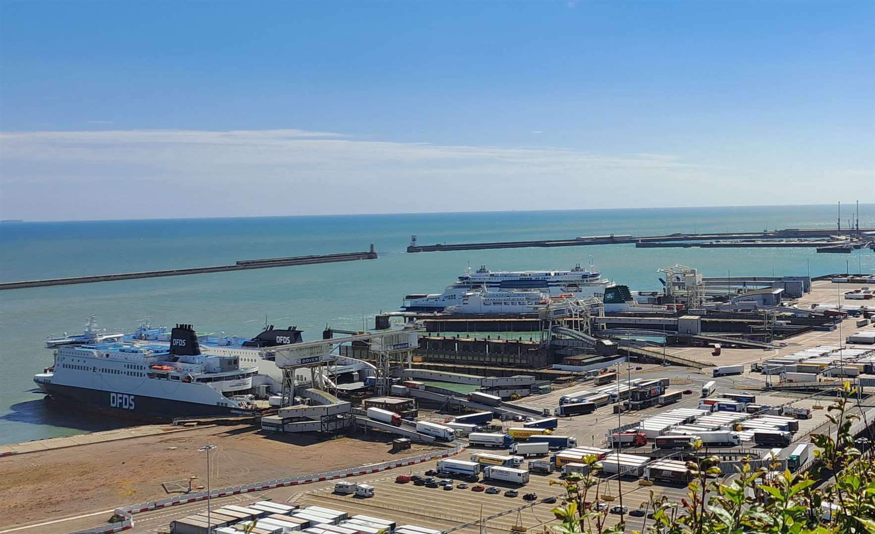 There are warnings of ferry delays to and from Dover because of the wind