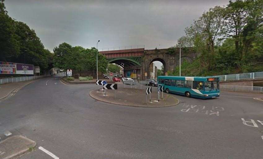 Police were called to the roundabout by the Luton Arches where a man was arrested following a crash. Picture: Google