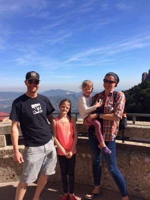 Bianca, Tom and their daughters Emily and Lizzie, during their European adventure. Picture: Bianca Lambert