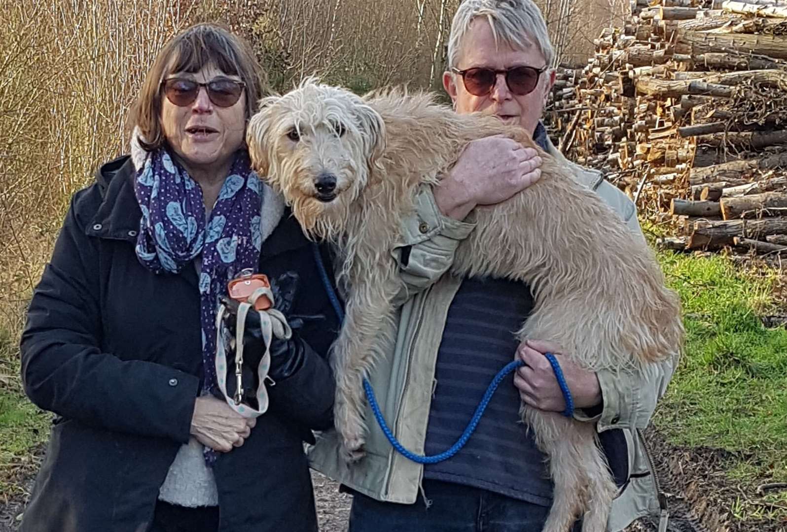 Paul Durkin photographed with Daisy after she was found. Picture: Laura Sullivan