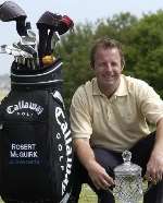 BIGGEST WIN YET: Robert McGuirk with the trophy. Picture: PAUL DENNIS