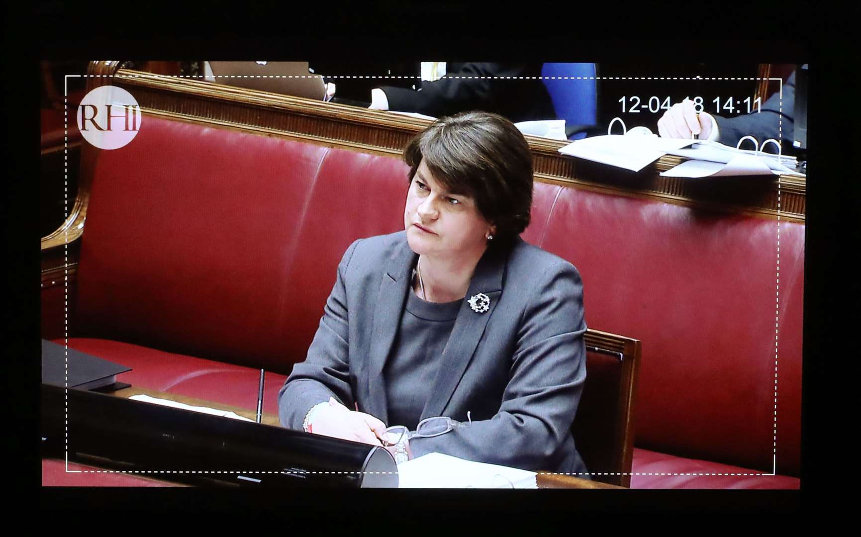 Arlene Foster during the Renewable Heat Incentive public inquiry at Stormont Parliament Buildings (Niall Carson/PA)