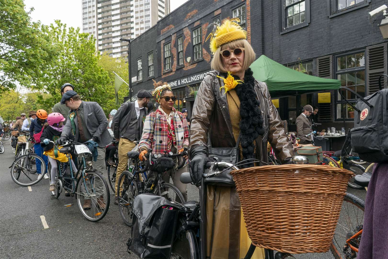 Riders gather before the start of the annual Tweed Run (Jeff Moore/PA)