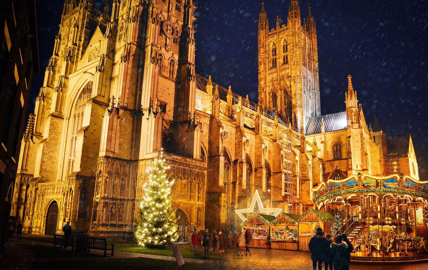 A proposed image of the Canterbury Cathedral Christmas market. Picture: Canterbury Cathedral/R3NDER