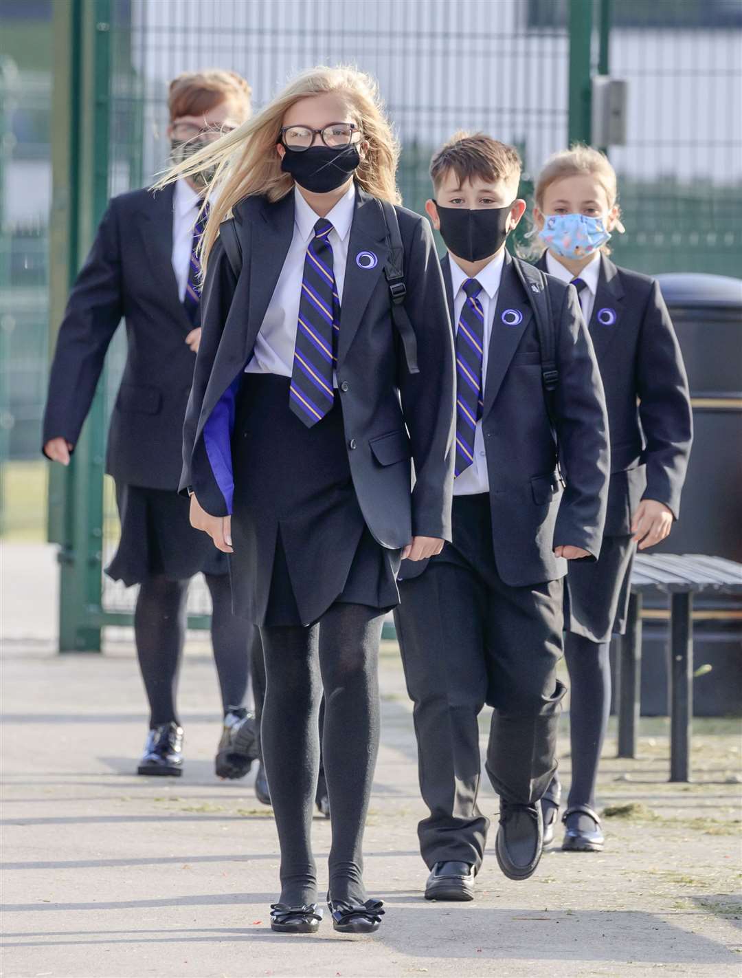 Pupils wear protective face masks at Outwood Academy Adwick in Doncaster (Danny Lawson/PA)