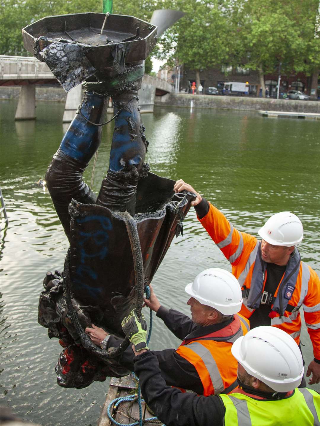 The statue was retrieved from the water on June 11 (Bristol City Council/PA)