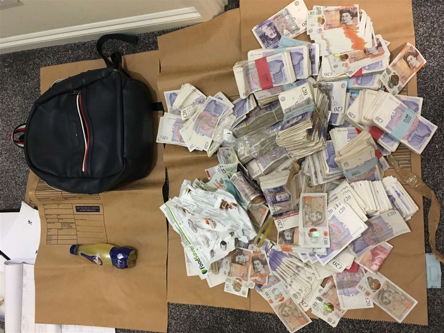 Cash seized from Alex May. Picture: Met Police (11669918)