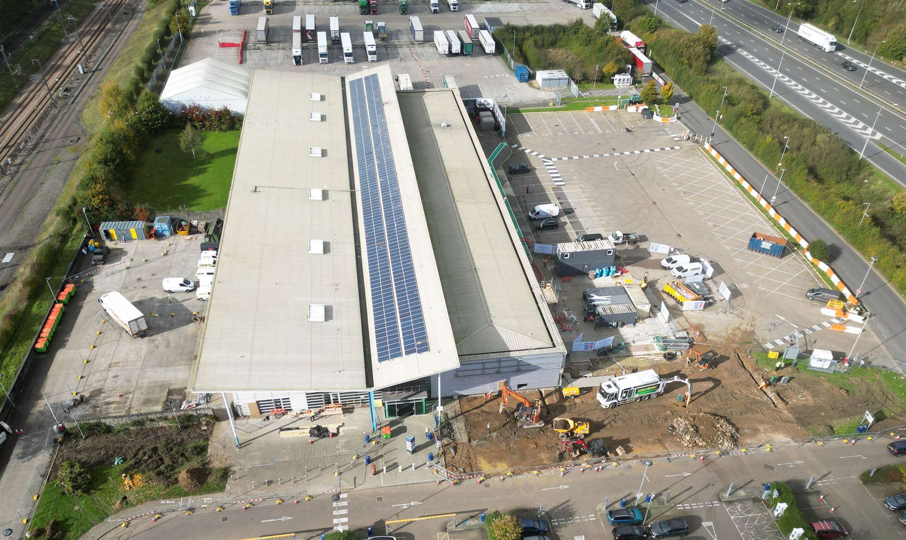 New McDonald's drive-thru aerial photos.Stop 24 service, Junction 11, M20 motorway, Hythe.Picture: Barry Goodwin