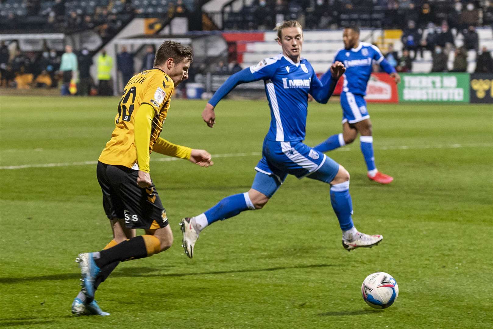 Declan Drysdale played for Gillingham against Cambridge in the Papa John's Trophy Picture: Keith Heppell