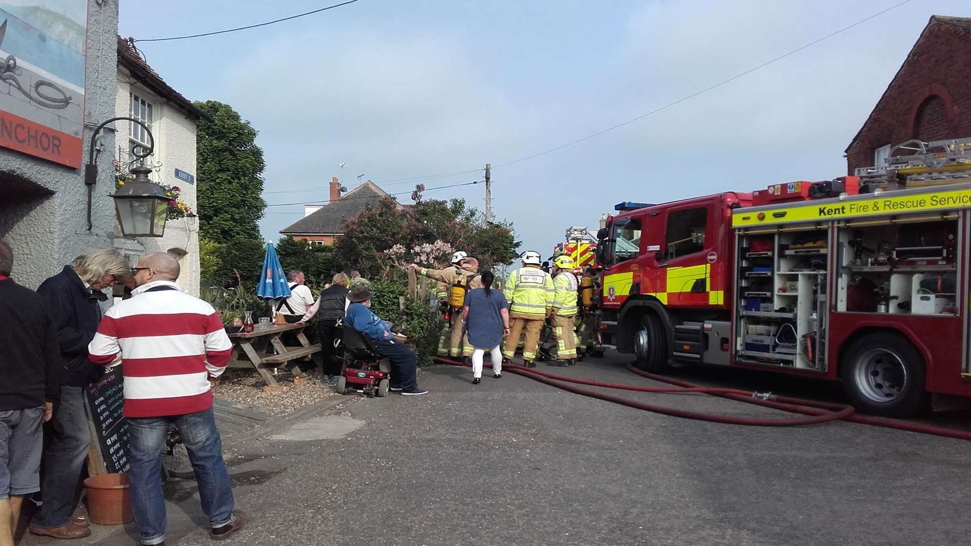 The fire started in a house next door to The Anchor Inn