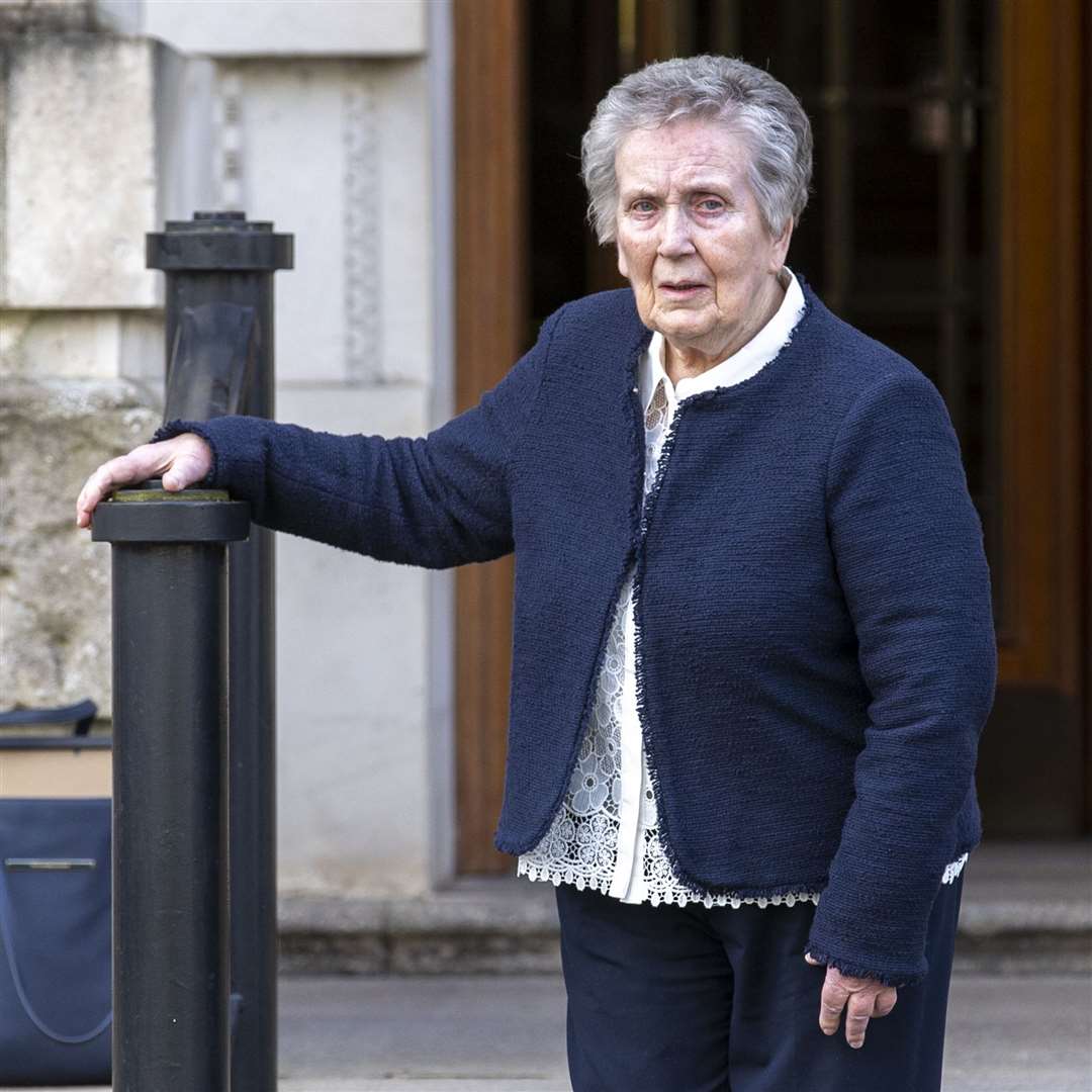 Brigid Brown, the widow of murdered GAA official Sean Brown, outside Belfast High Court (Liam McBurney/PA)