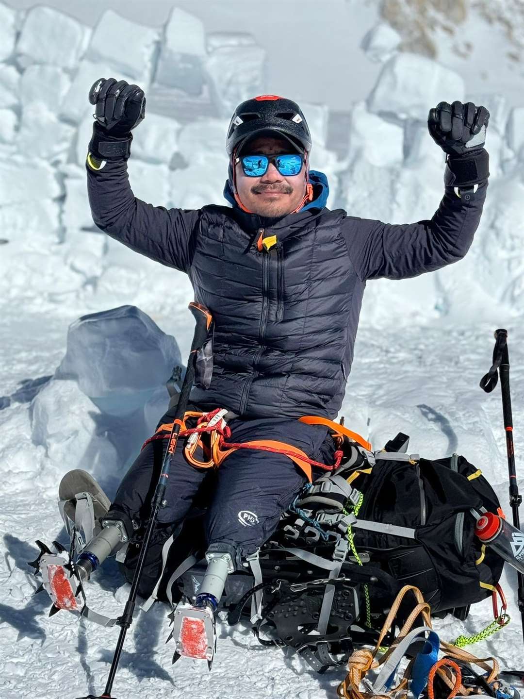 Former Gurkha soldier Hari Budha Magar spent two weeks on the ascent of Denali in Alaska before reaching the summit at 20,310ft