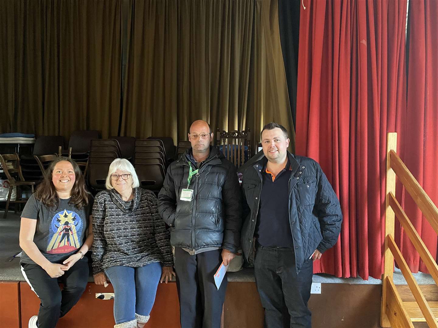 A large group of people have led the effort to support those left homeless by yesterday's blast, including (L-R) Emma Ellis-Nash, Jacque Anderson, Nigel Dalby and Ben Farnham