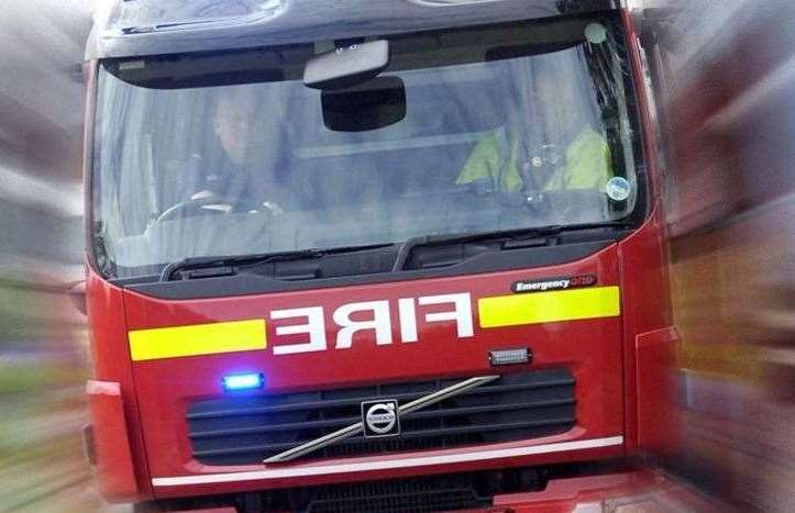 Firefighters were called to woodland alight in East Malling this morning